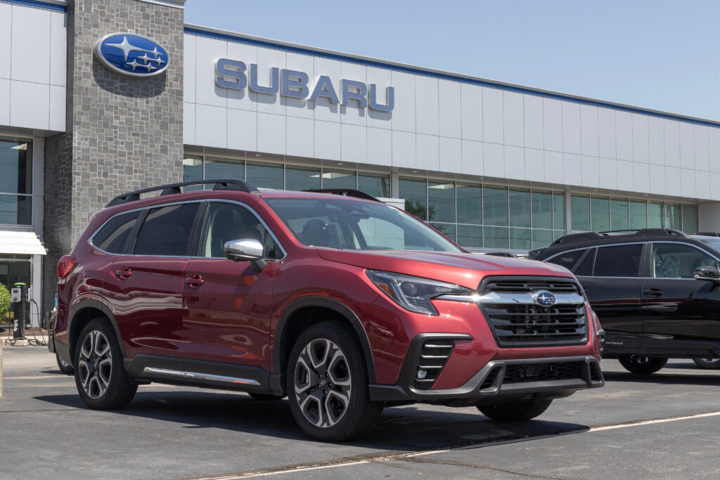 Subaru Ascent display at a dealership.